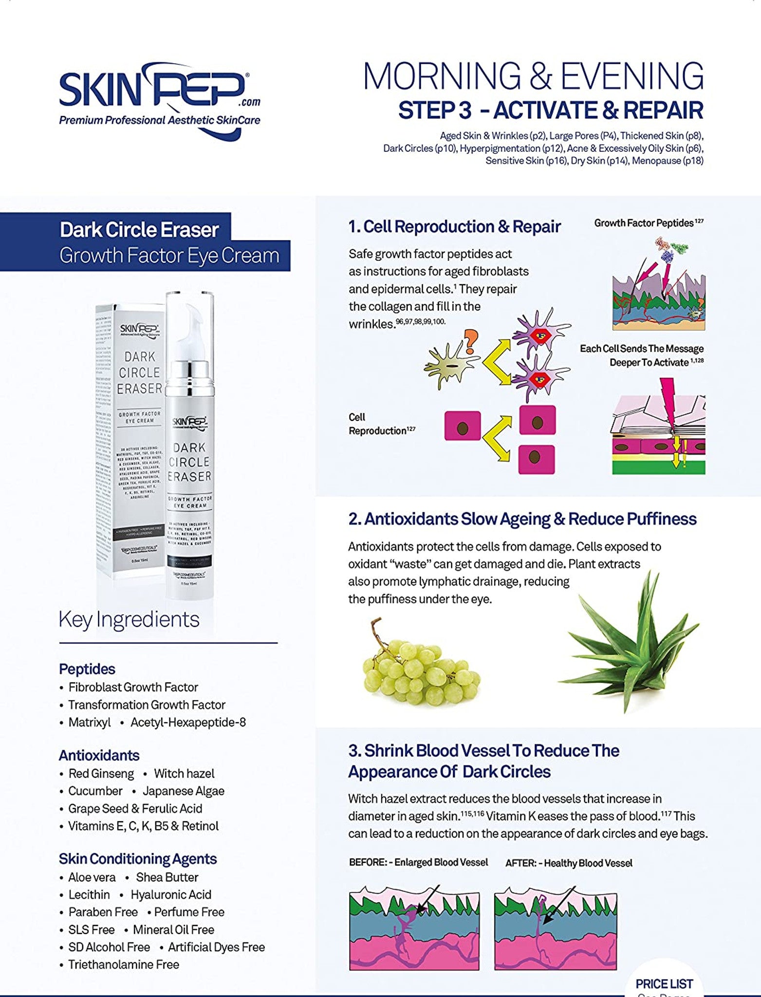 Dark Circle Eraser Eye Cream (Peptide Growth Factors)
