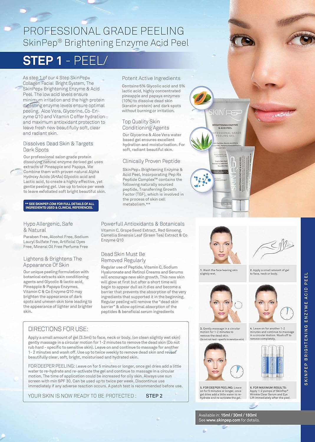 Brightening Enzyme & Acid Glow Peel - (Pinapple, Paypaya, Glycolic Acid, Lactic Acid & Antioxidants)