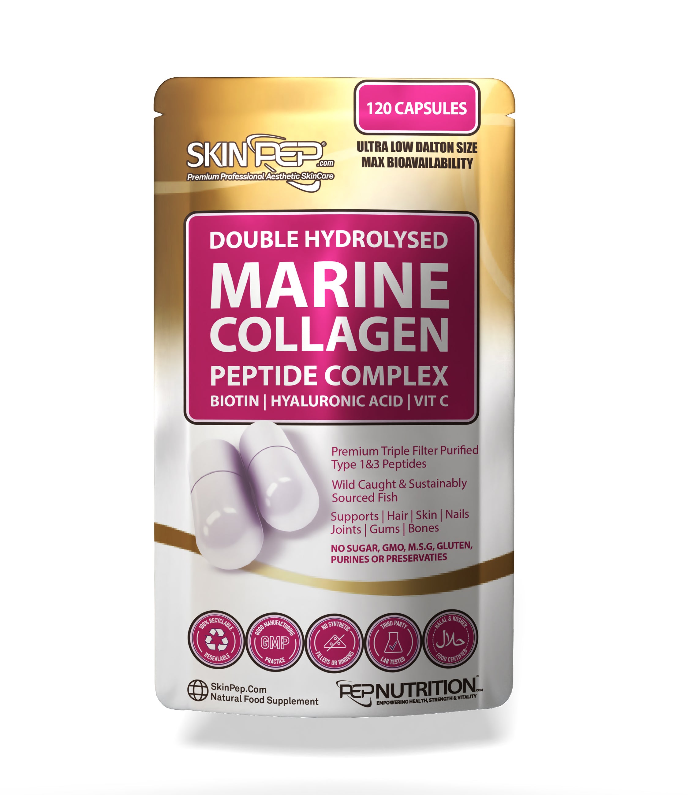 Marine Collagen Complex Capsules + Hyaluronic Acid + Vit C + Biotin V1