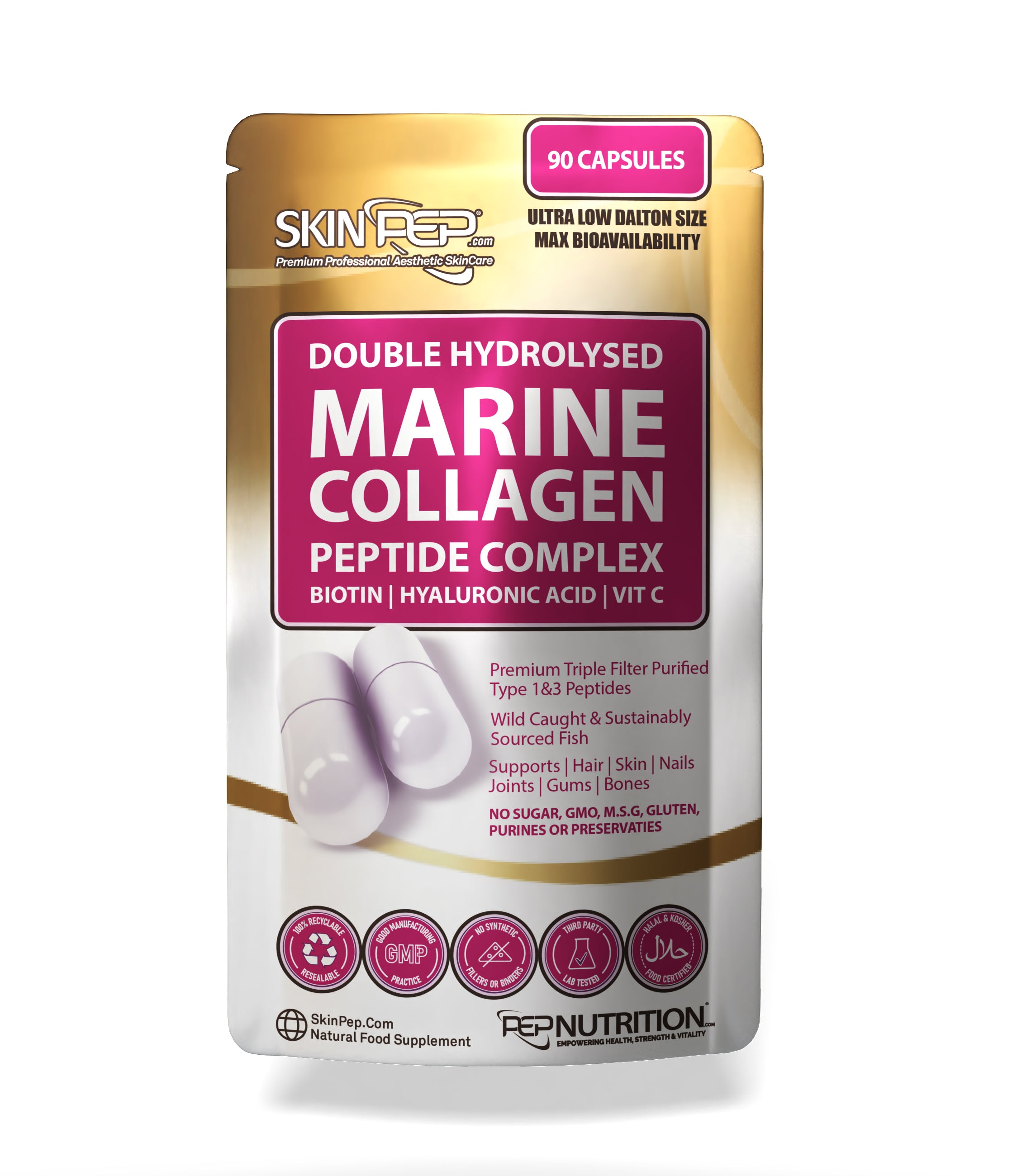 Marine Collagen Complex Capsules + Hyaluronic Acid + Vit C + Biotin V1