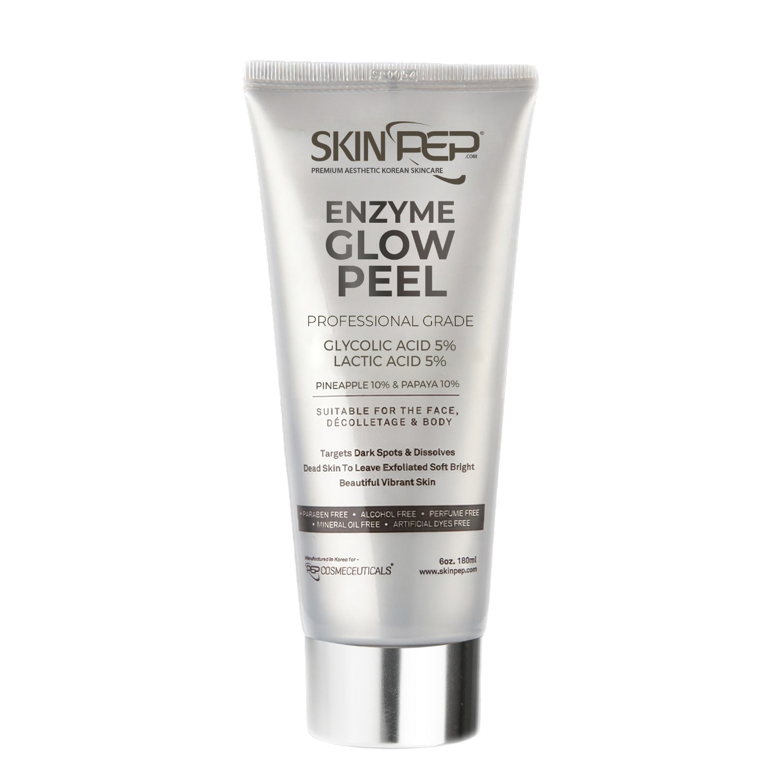 Enzyme Glow Peel | Beautiful and Vibrant Skin | Pineapple and Papaya Enzymes | Peptides + Glycolic Acid And Lactic Acid | Vitamin C | Gentle & Safe Peeling Gel | Korean Made Glow By SkinPep®
