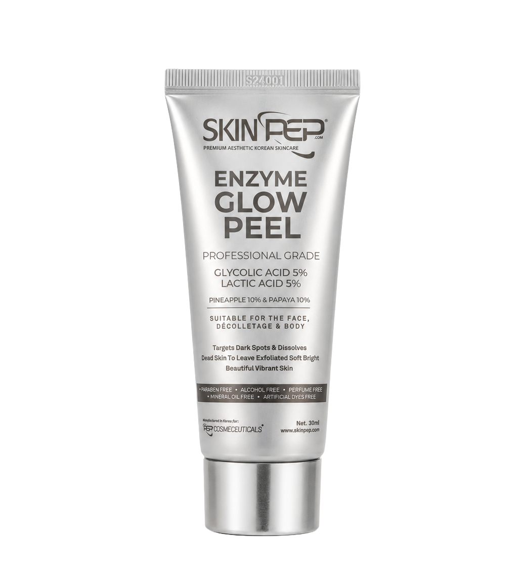 Enzyme Glow Peel | Beautiful and Vibrant Skin | Pineapple and Papaya Enzymes | Peptides + Glycolic Acid And Lactic Acid | Vitamin C | Gentle & Safe Peeling Gel | Korean Made Glow By SkinPep®
