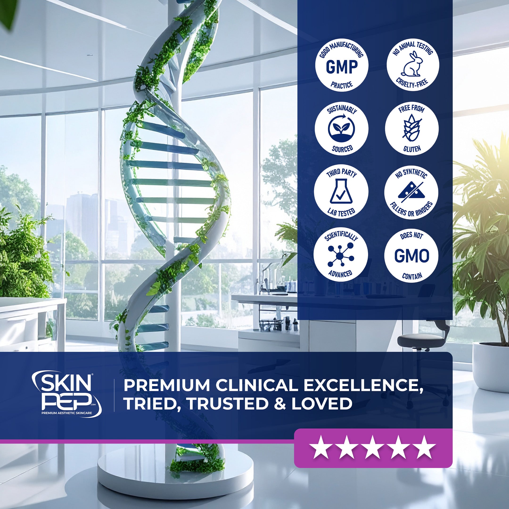 Pure Marine Collagen Peptide Capsules | Wild Caught | Bioactive Vitamin C Enhanced Synthesis |Triple Filtered, Double Hydrolysed| Collagen Supplements For Women & Men | SkinPep