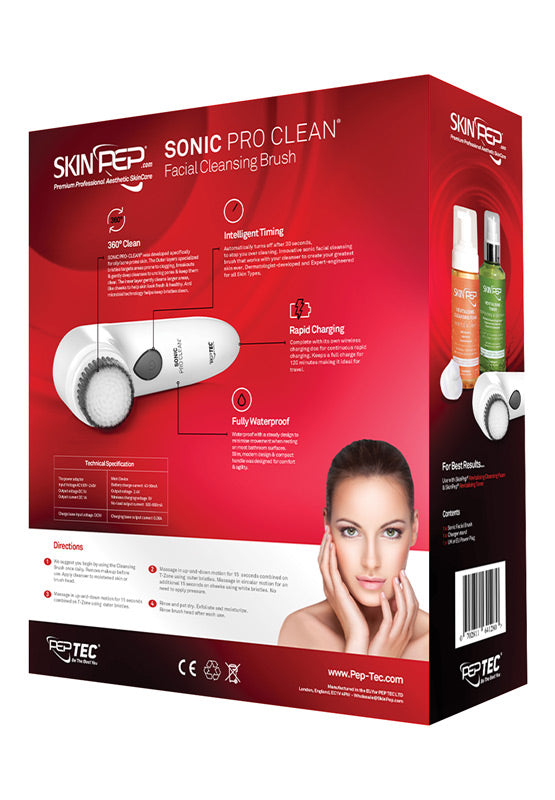Rechargable Facial Cleansing Device - (SkinPep® Sonic Pro Clean) By PepTec®