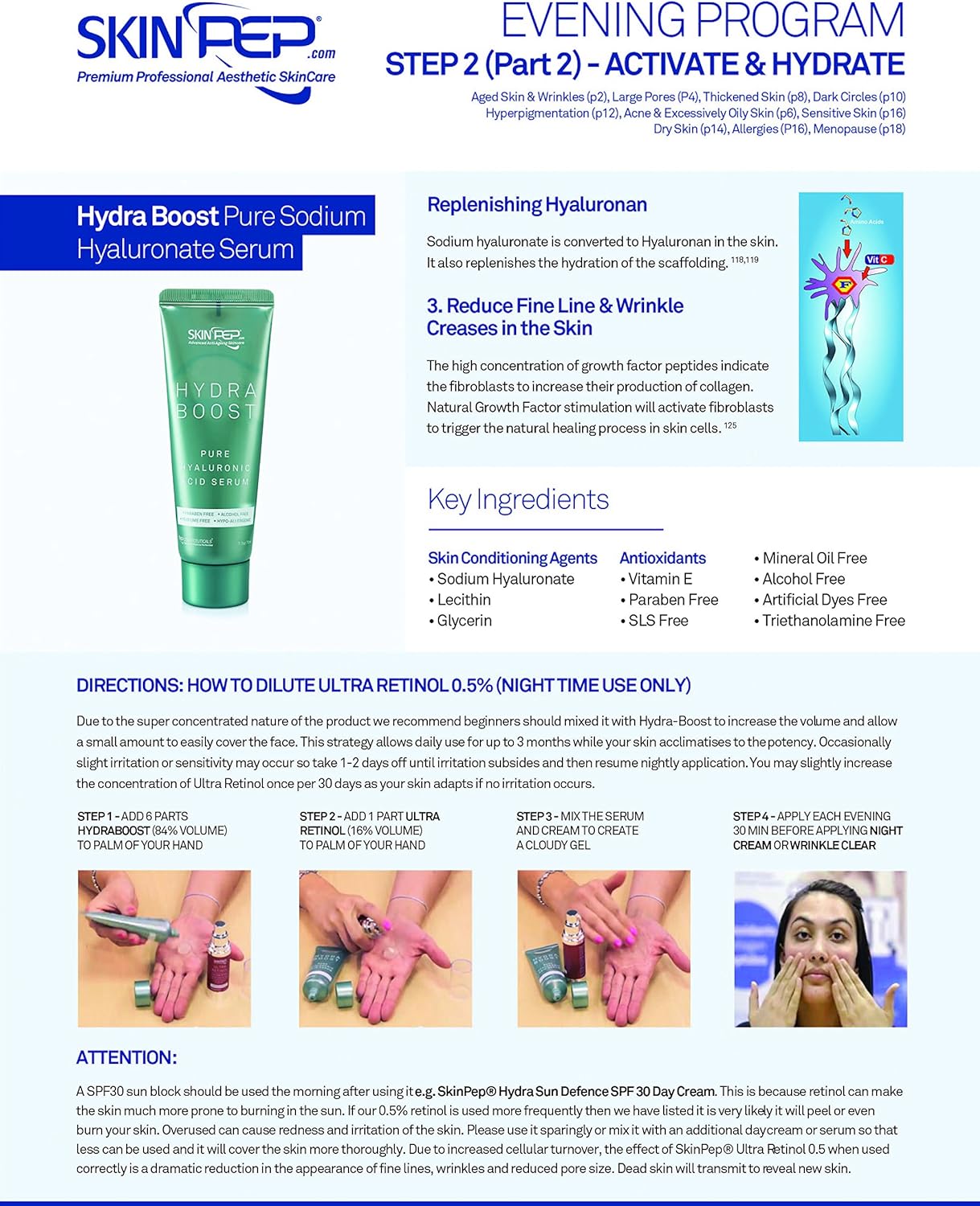 Vitamin C Serum Booster + Hydra Boost - (Vit C Powder + Hyaluronic Acid Serum)