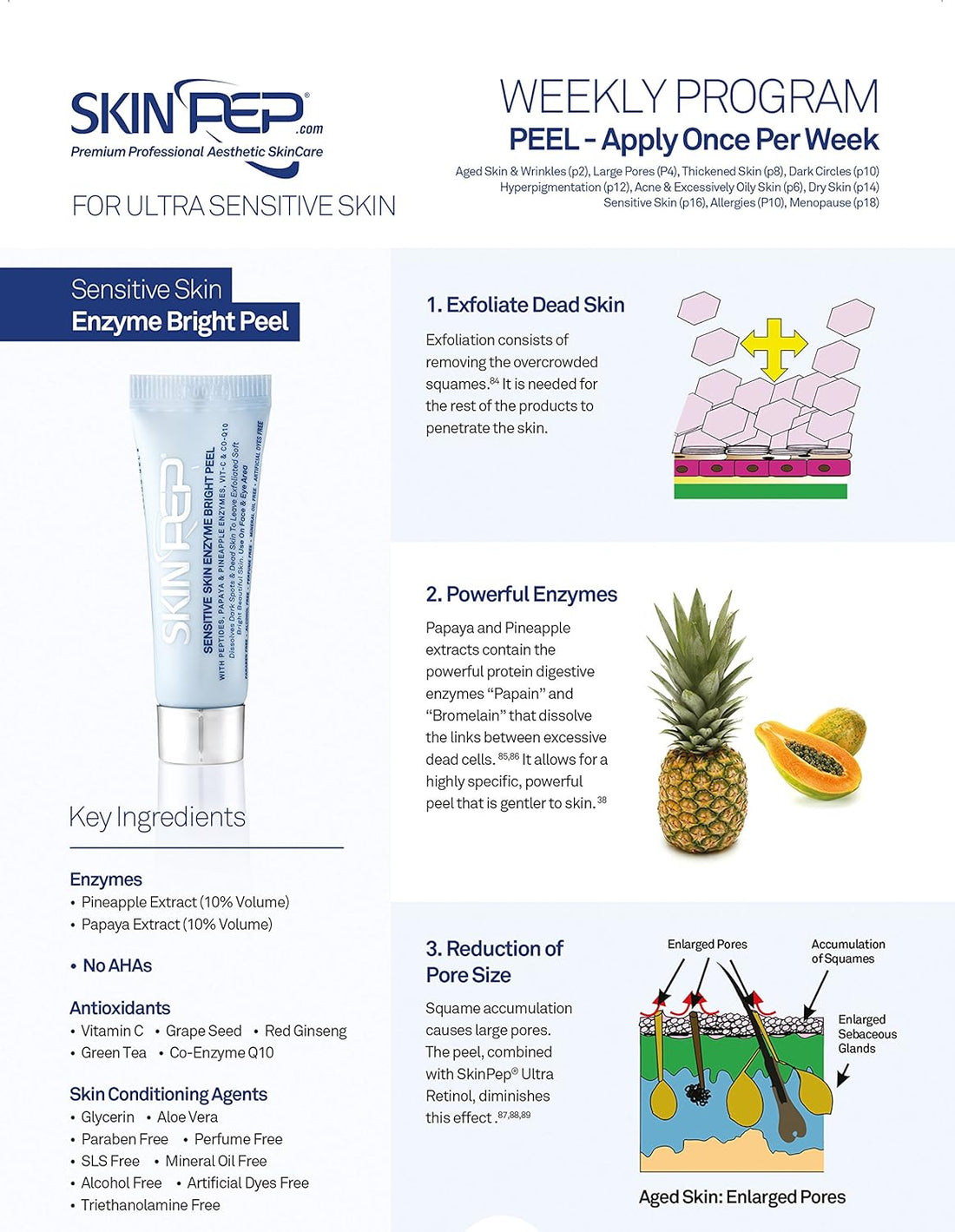 Sensitive Skin Enzyme Glow Peel (Pinapple, Paypaya, Lactic Acid & Antioxidants)