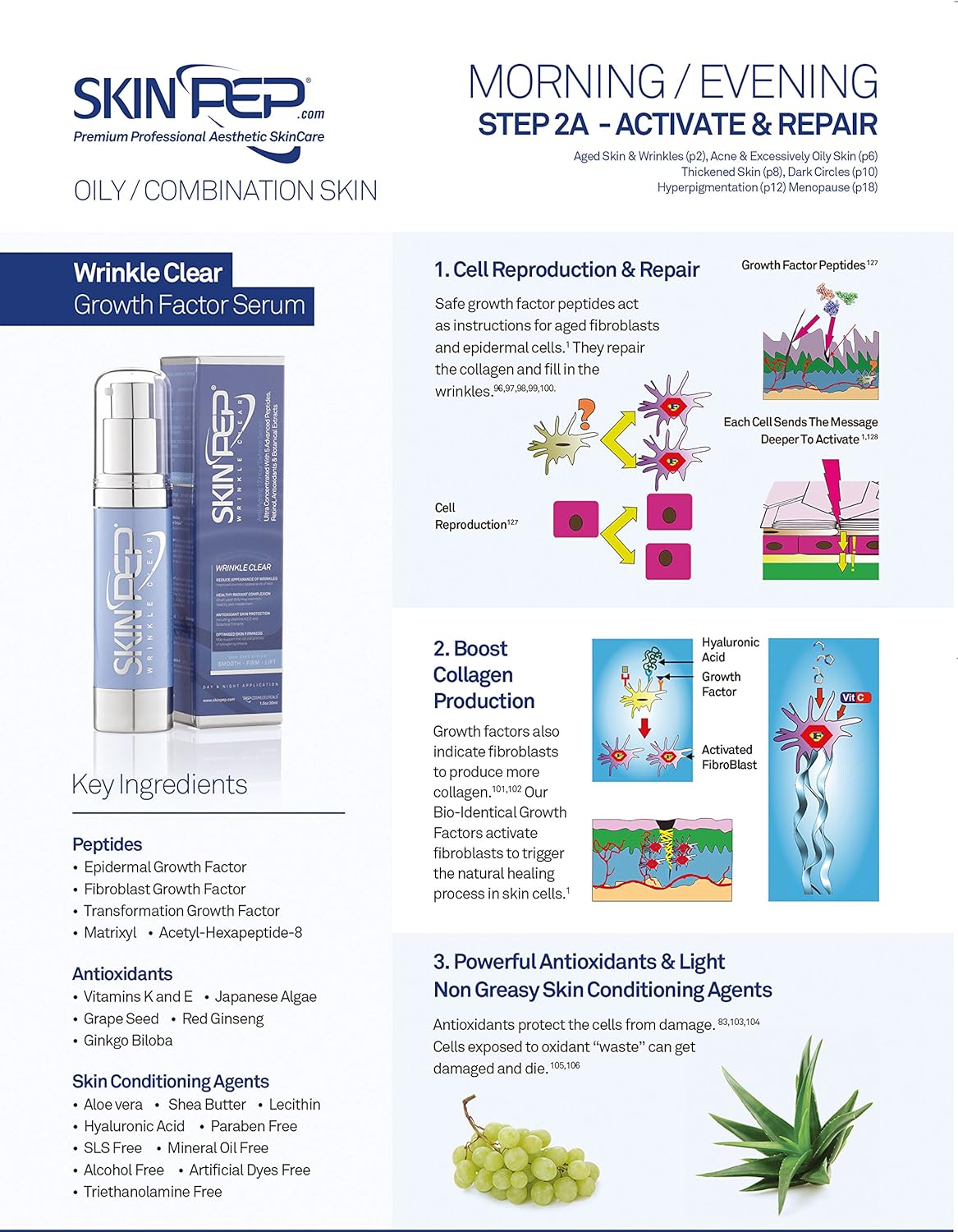 Wrinkle Clear (Peptide Growth Factor Repair) Day Serum