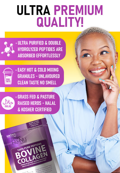 Bovine Collagen Peptides Hydrolysate Powder Granules 100% Pure - Halal Certified
