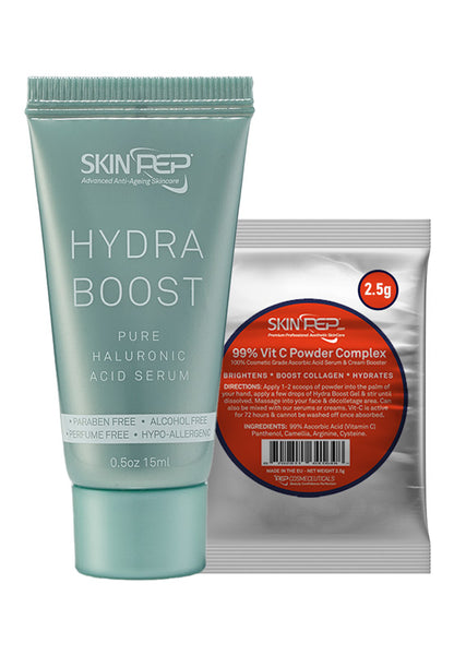 Vitamin C Serum Booster + Hydra Boost - (Vit C Powder + Hyaluronic Acid Serum)