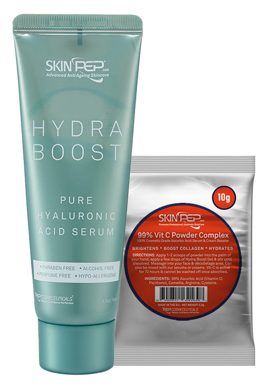 Vitamin C Serum Booster + Hydra Boost - (Vit C Powder + Hyaluronic Acid Serum)