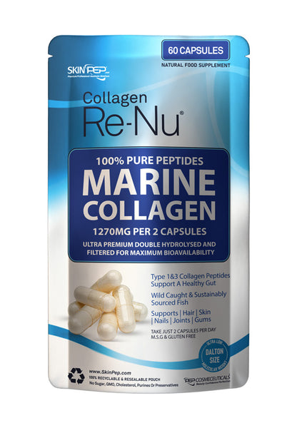 1270mg Marine Collagen Capsules 100% Pure Hydrolysate Peptides