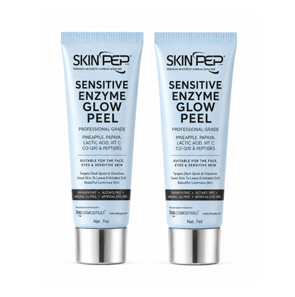 Sensitive Enzyme Glow Peel | Beautiful and Vibrant Skin | Pineapple and Papaya Enzymes | Peptides + Lactic Acid | Vitamin C | Gentle &amp; Safe Peeling Gel | Korean Made Glow By SkinPep