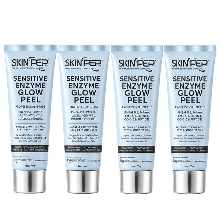 Sensitive Enzyme Glow Peel | Beautiful and Vibrant Skin | Pineapple and Papaya Enzymes | Peptides + Lactic Acid | Vitamin C | Gentle &amp; Safe Peeling Gel | Korean Made Glow By SkinPep