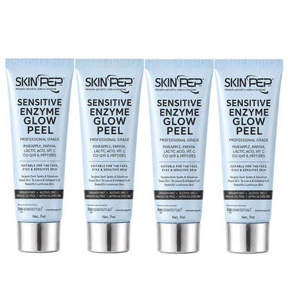 Sensitive Enzyme Glow Peel | Beautiful and Vibrant Skin | Pineapple and Papaya Enzymes | Peptides + Lactic Acid | Vitamin C | Gentle &amp; Safe Peeling Gel | Korean Made Glow By SkinPep