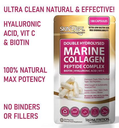 Marine Collagen Complex Capsules + Hyaluronic Acid + Vit C + Biotin - (Peptides) V2