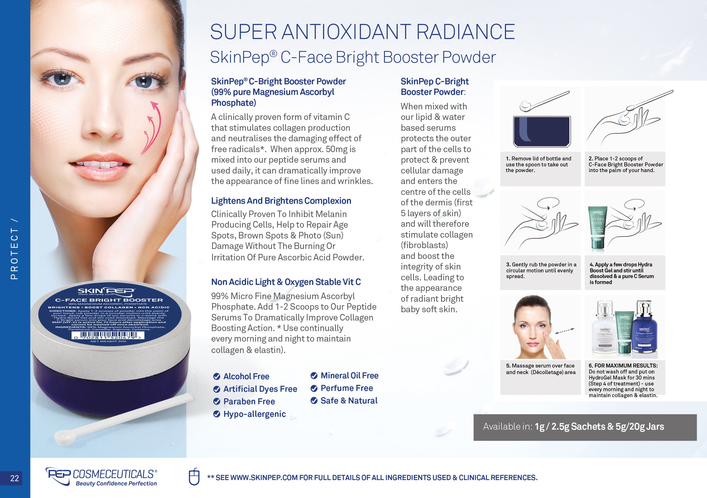 Vitamin C Serum Booster + Hydra Boost - (Vit C Powder + Hyaluronic Acid Serum)