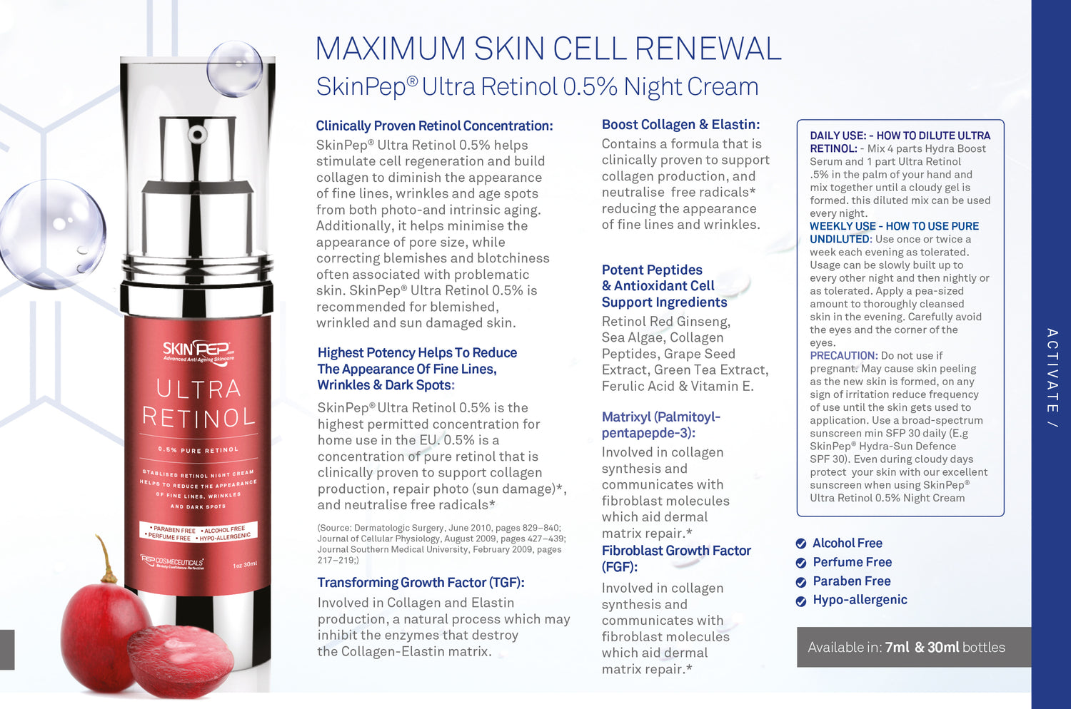 Ultra Retinol 0.5% Night Cream (Peptide Growh Factor Resurface)