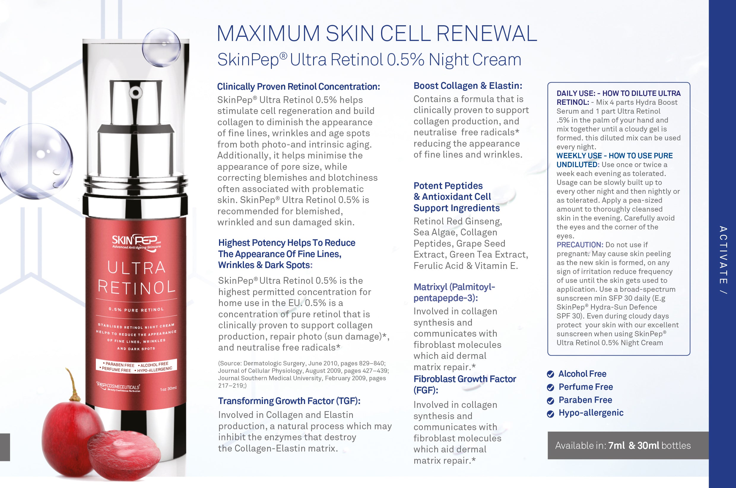 Ultra Retinol 0.5% + Hydro Boost Combo Night Cream (Peptide Growth Factor Resurface)