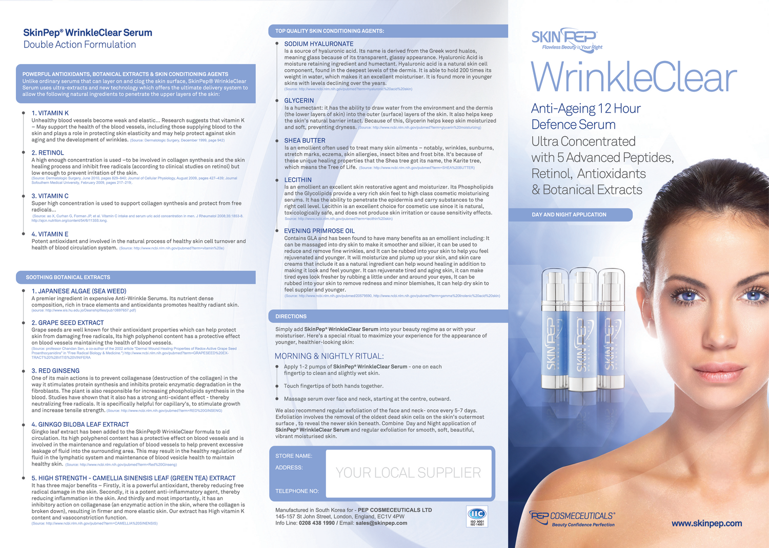 Wrinkle Clear (Peptide Growth Factor Repair) Day Serum