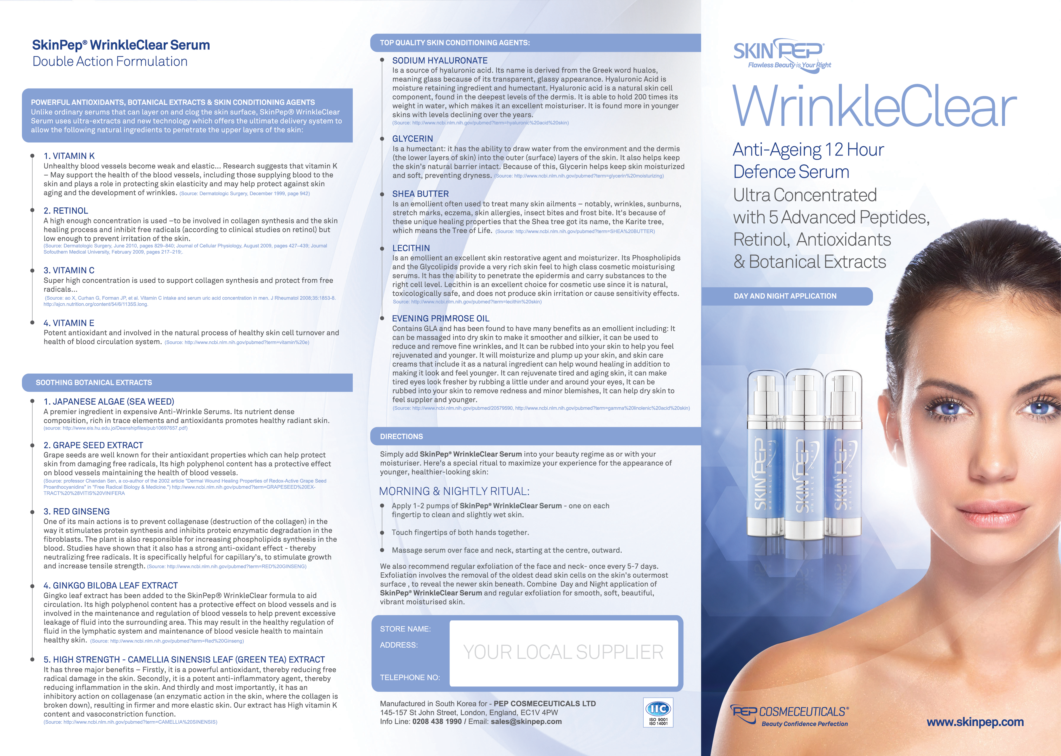Wrinkle Clear (Peptide Growth Factor Repair) Day Serum