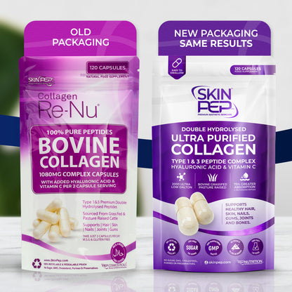 Ultra Purified Collagen Peptide Complex Capsules | 2000 Dalton Bioactive Vitamin C Enhanced Synthesis |Triple Filtered, Double Hydrolysed | Grass Fed Bovine Collagen Supplement For Women &amp; Men | SkinPep
