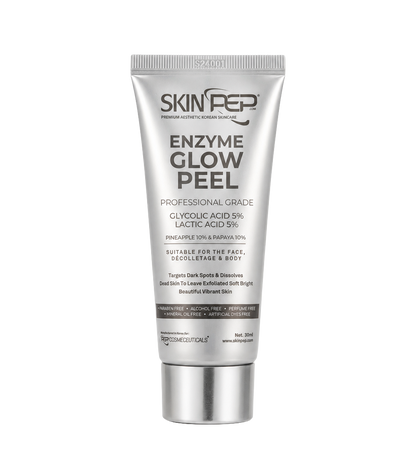 Enzyme Glow Peel |  Beautiful and Vibrant Skin | Pineapple and Papaya Enzymes | Peptides + Glycolic Acid And Lactic Acid | Vitamin C | Gentle &amp; Safe Peeling Gel | Korean Made Glow By SkinPep®