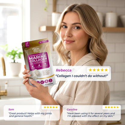 Marine Collagen Peptides Capsules | Wild Caught | Bioactive 1500 Daltons | Hyaluronic Acid | Vitamin C | Clean &amp; Pure | No Fillers &amp; Binders | Collagen Supplements For Women &amp; Men | SkinPep