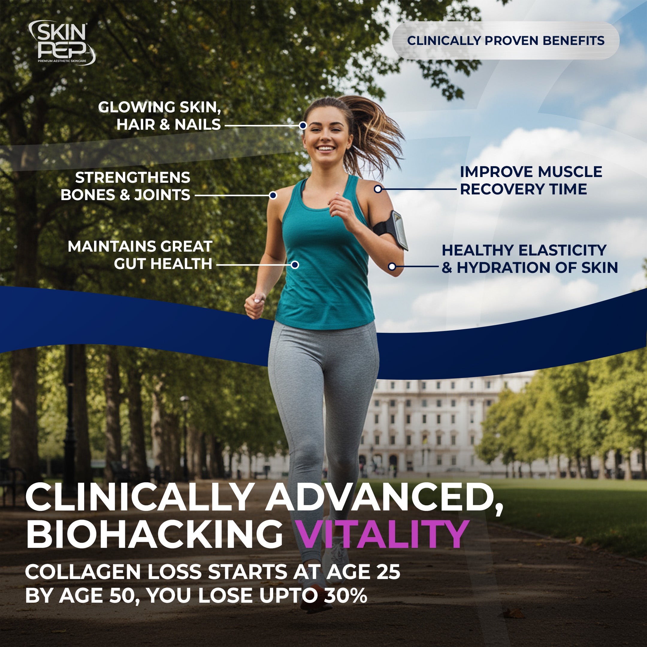 Marine Collagen Peptides Capsules | Wild Caught | Bioactive 1500 Daltons | Hyaluronic Acid | Vitamin C | Clean &amp; Pure | No Fillers &amp; Binders | Collagen Supplements For Women &amp; Men | SkinPep V2