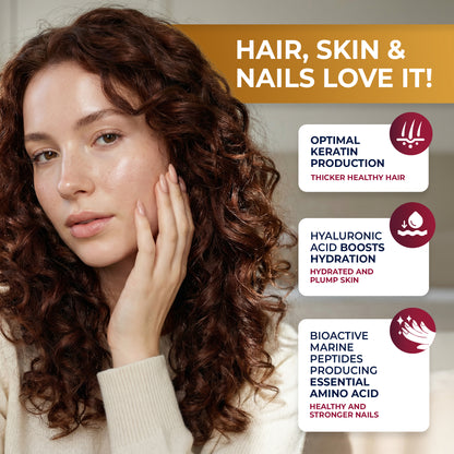 Marine Collagen Peptides Capsules | Wild Caught | Bioactive 1500 Daltons | Hyaluronic Acid | Vitamin C | Clean &amp; Pure | No Fillers &amp; Binders | Collagen Supplements For Women &amp; Men | SkinPep