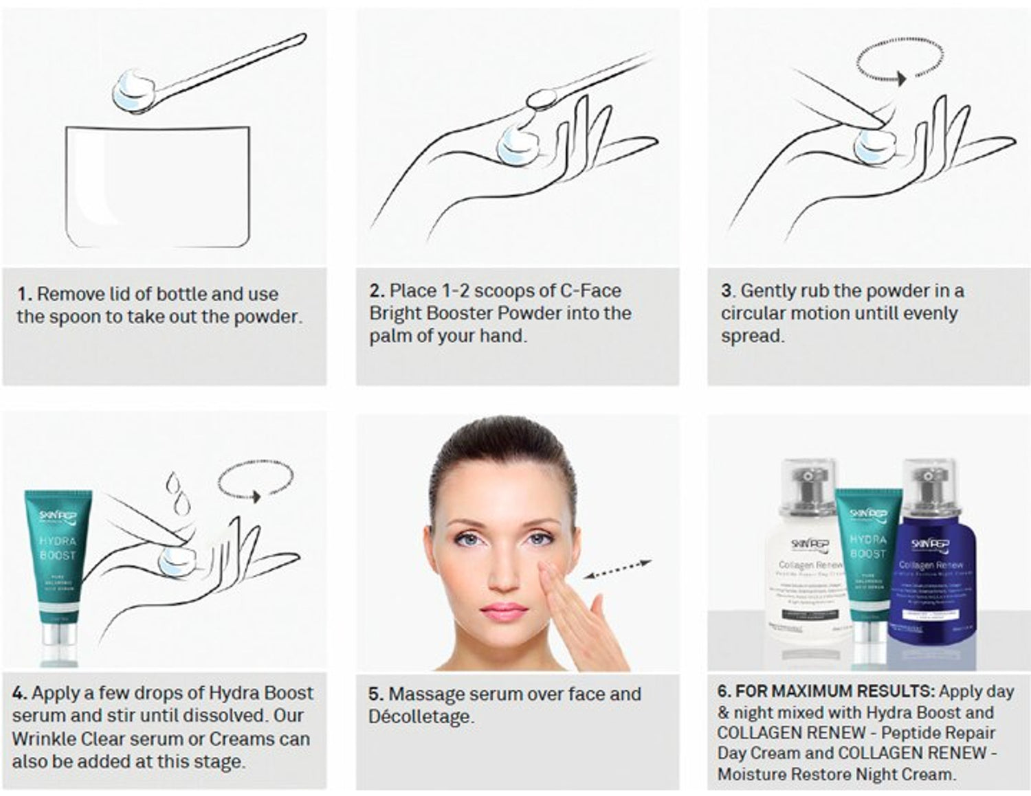 Vitamin C Serum Booster + Hydra Boost - (Vit C Powder + Hyaluronic Acid Serum)